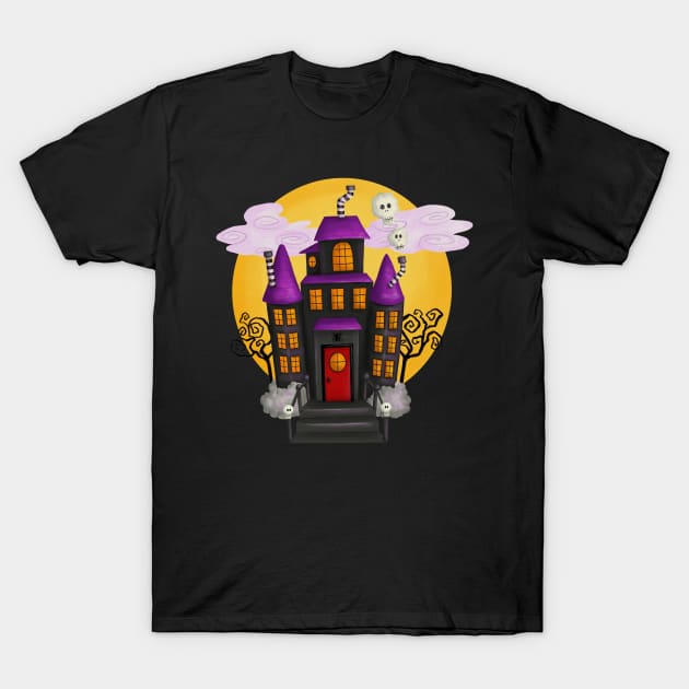 Haunted House Halloween T-Shirt by StacysCellar